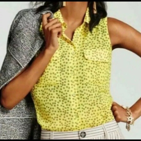 Cabi 5348 Womens Yellow Blouse Size S Collared - Picture 1 of 7